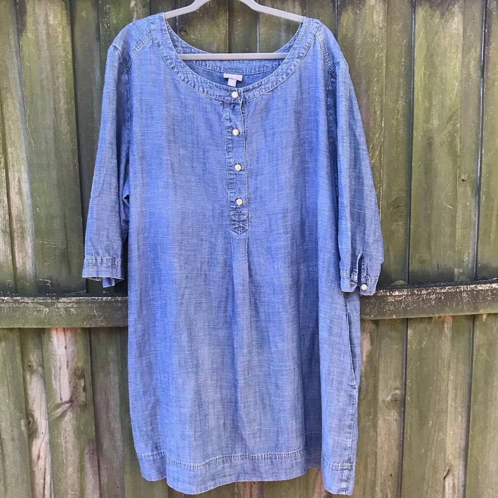 J. Jill | Jean Tunic Dress Size 3X with pockets